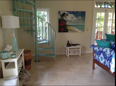 Maui House rental spiral stairs